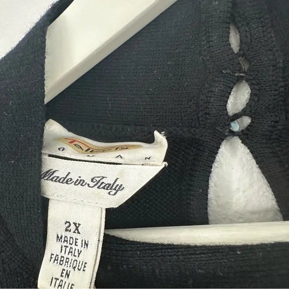 Talbots Women’s 100% Merino Wool Black Tie Front Sweater Size 2X - Picture 3 of 5